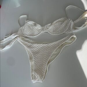 Monday Swimwear Textured Cream Bikini Set